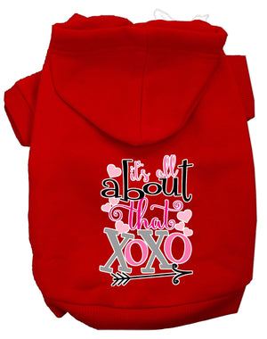 Pet, Dog & Cat Hoodie Screen Printed, "All About That XOXO"-11