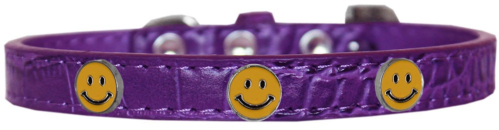 Dog, Puppy & Pet Designer Croc Widget Collar, "Happy Face"-3