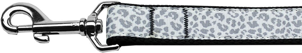 Pet Dog & Cat Nylon Collar or Leash, "Silver Leopard"-3