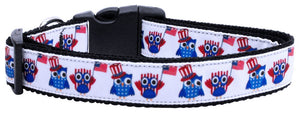 Pet Dog & Cat Nylon Collar or Leash, "American Owls"-2