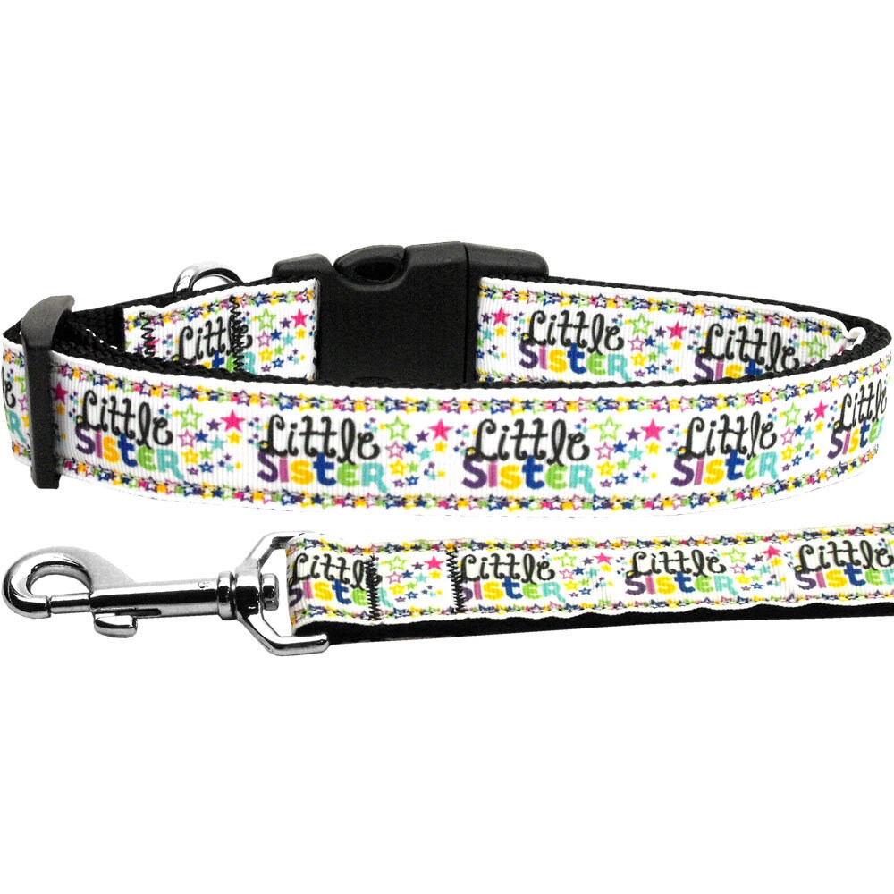 Pet Dog & Cat Nylon Collar or Leash, "Little Sister"-0