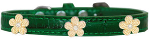 Dog, Puppy & Pet Designer Croc Widget Collar, "Gold Flowers"-7