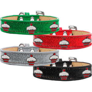 Christmas Dog, Puppy & Pet Widget Ice Cream Collar, "Red Cupcake"-0