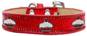 Christmas Dog, Puppy & Pet Widget Ice Cream Collar, "Red Cupcake"-4