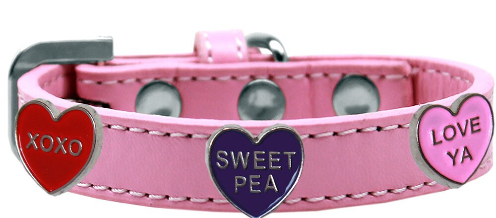 Dog, Puppy & Pet Widget Fashion Collar, "Conversation Hearts"-4