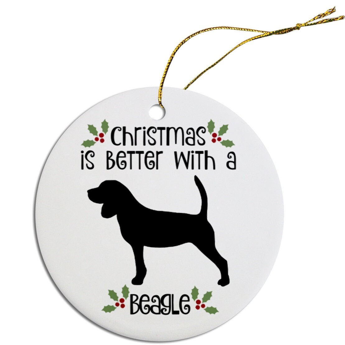 Christmas is Better with a Beagle Christmas Tree Ornament-0