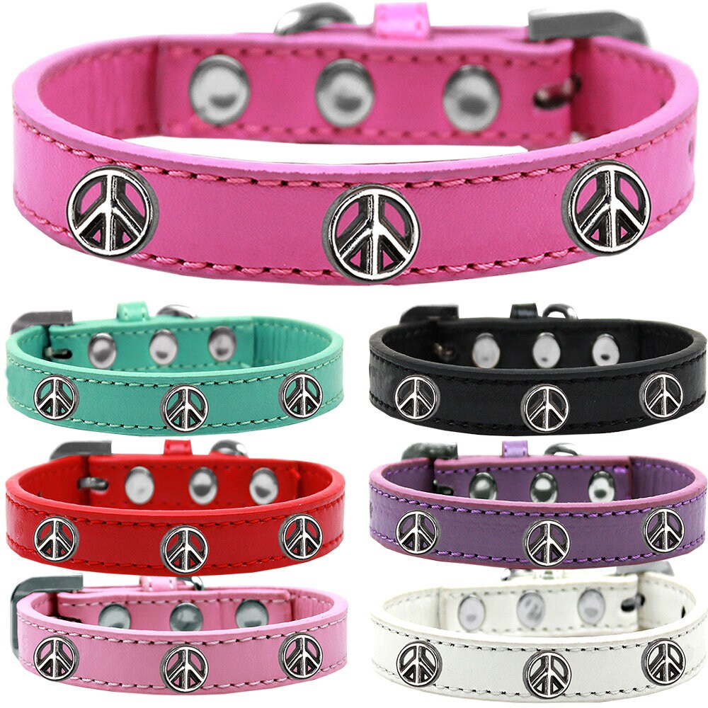 Dog, Puppy and Pet Widget Fashion Collar, "Peace Sign"-0