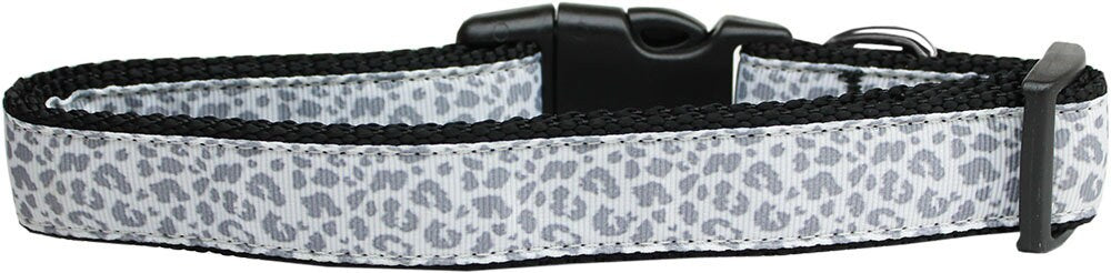 Pet Dog & Cat Nylon Collar or Leash, "Silver Leopard"-2