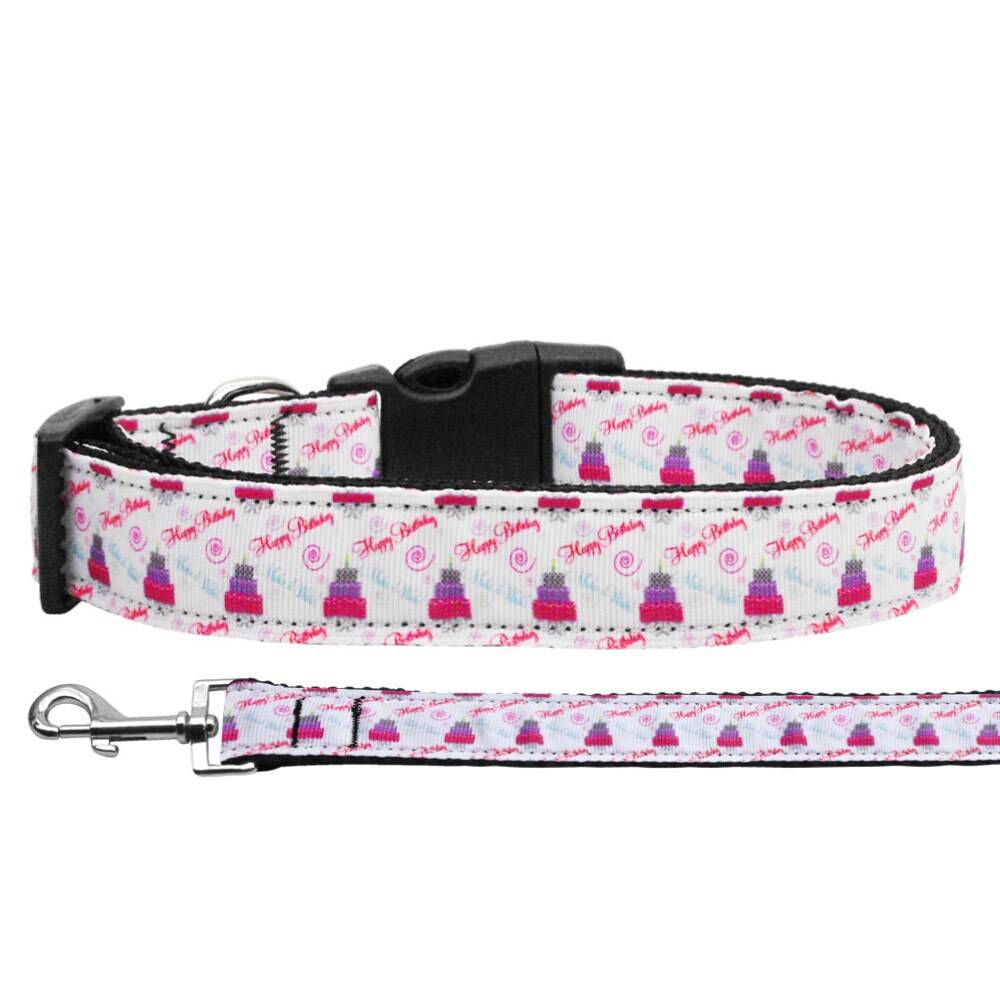 Pet Dog and Cat Nylon Collar or Leash, "Cakes & Wishes"-0