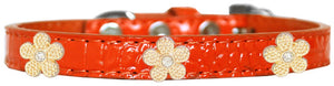 Dog, Puppy & Pet Designer Croc Widget Collar, "Gold Flowers"-10