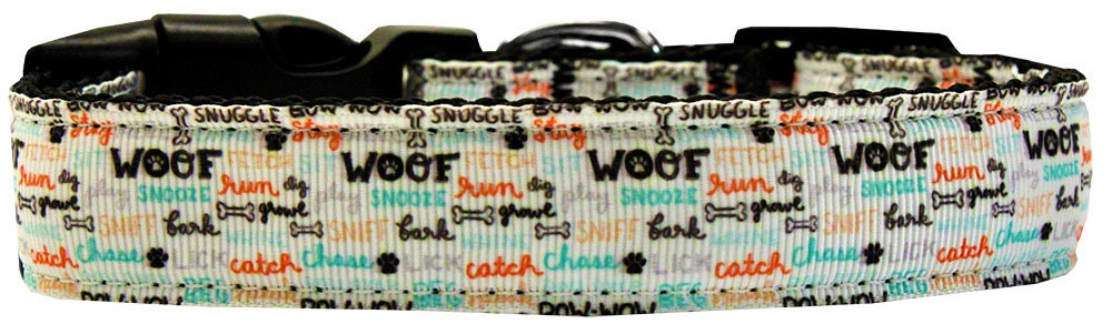 Pet Dog & Cat Nylon Collar or Leash, "Woofs A Lot"-2