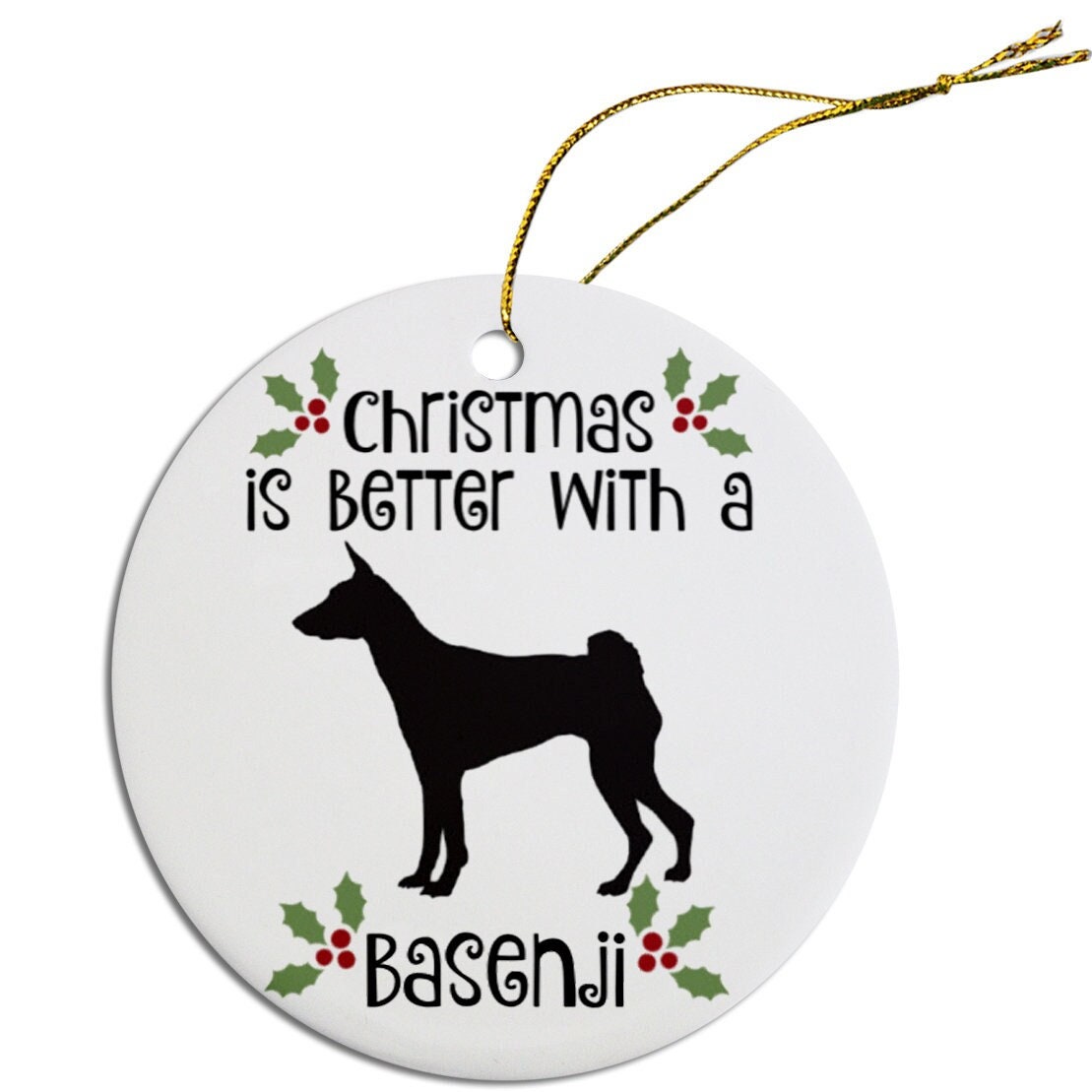 Christmas is Better with a Basenji Christmas Tree Ornament-0