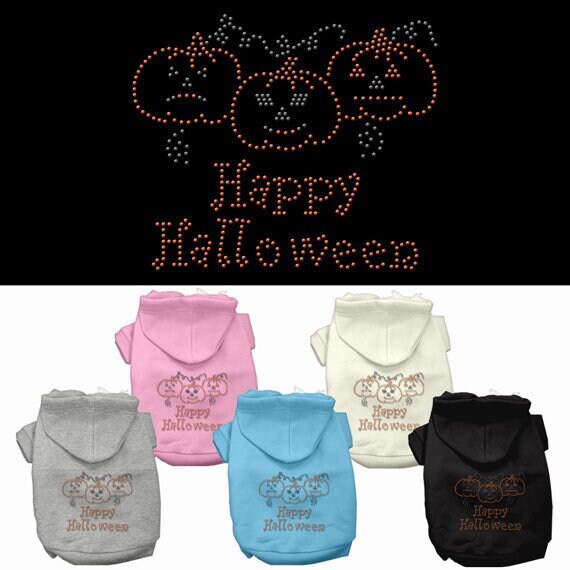 Halloween Pet Dog & Cat Hoodie Rhinestone, "Trick Or Treat"-0