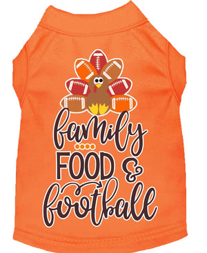 Pet Dog and Cat Shirt Screen Printed, "Family, Food & Football"-4