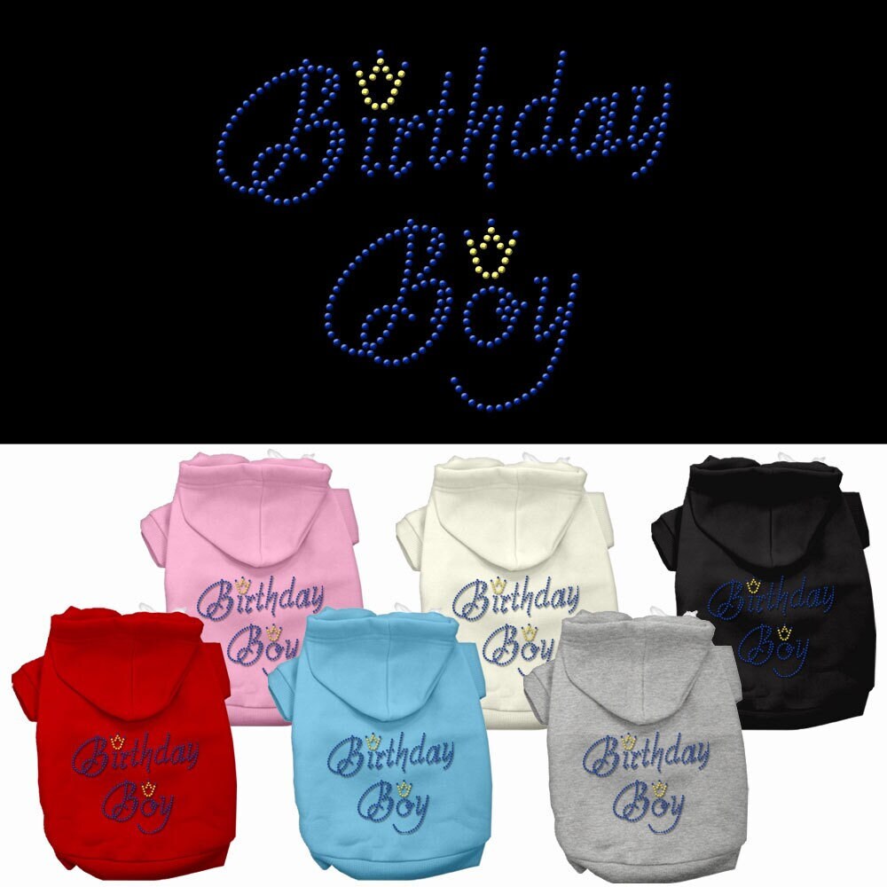 Birthday Pet Dog & Cat Hoodie Rhinestone, "Birthday Boy"-0