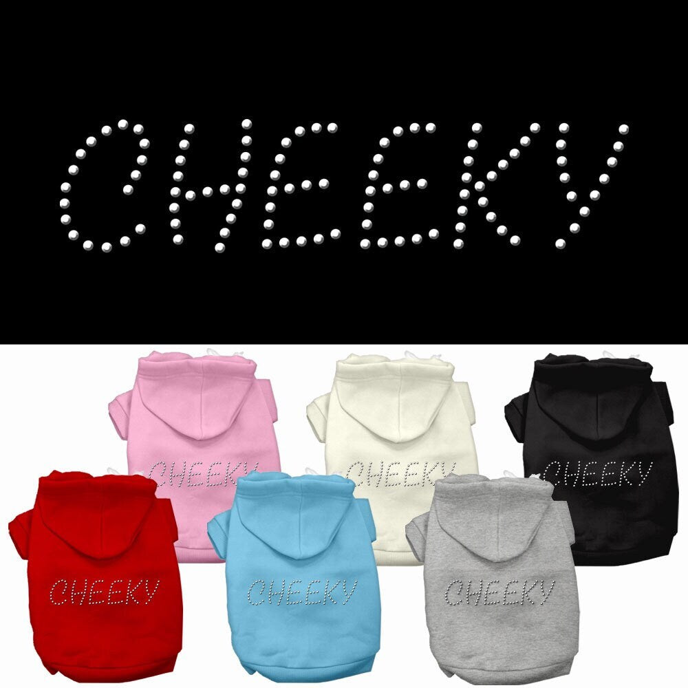 Pet, Dog & Cat Hoodie Rhinestone, "Cheeky"-0