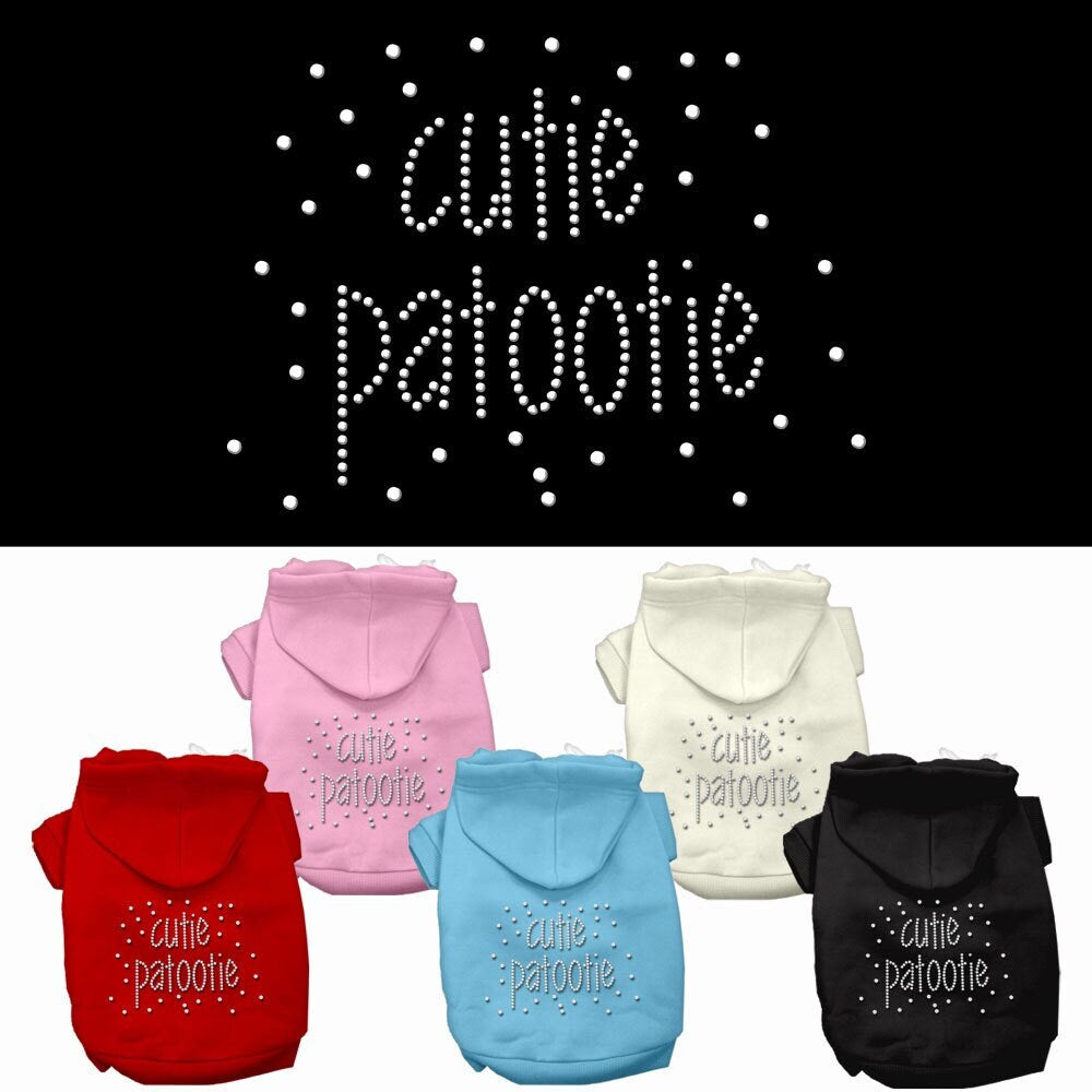 Pet, Dog & Cat Hoodie Rhinestone, "Cutie Patootie"-0