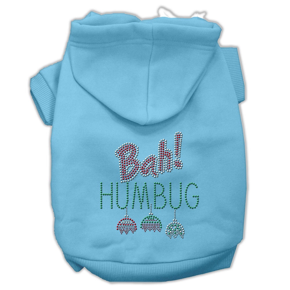 Christmas Pet Dog & Cat Hoodie Rhinestone, "Bah Humbug"-5