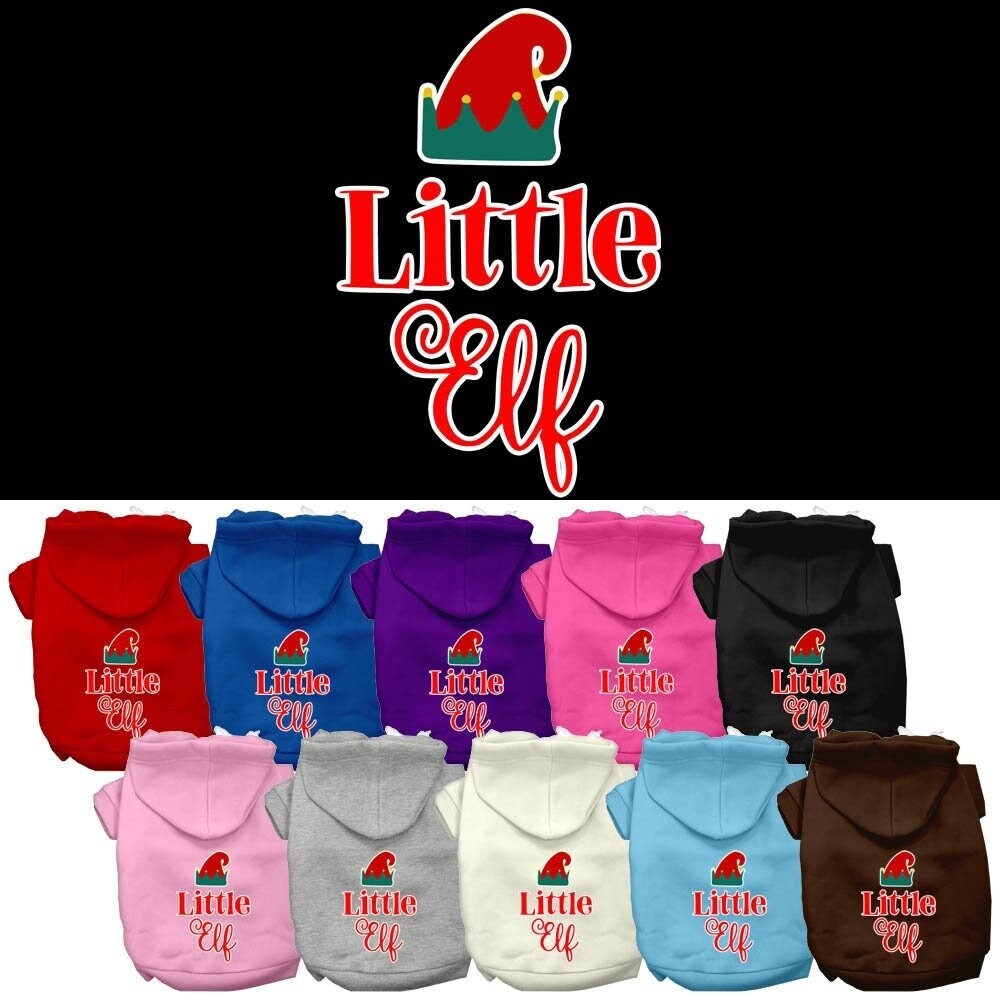 Christmas Pet Dog & Cat Hoodie Screen Printed, "Little Elf"-0