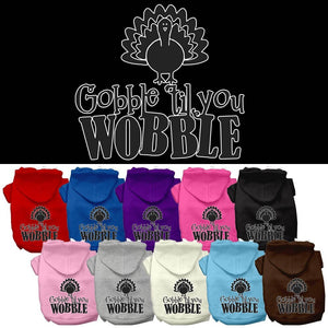 Thanksgiving Pet, Dog and Cat Hoodie Screen Printed, "Gobble 'Til You Wobble"-0