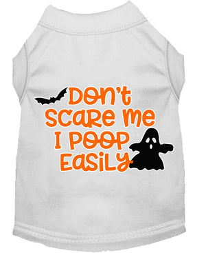 Halloween Pet Dog & Cat Shirt Screen Printed, "Don't Scare Me, I Poop Easily"-4