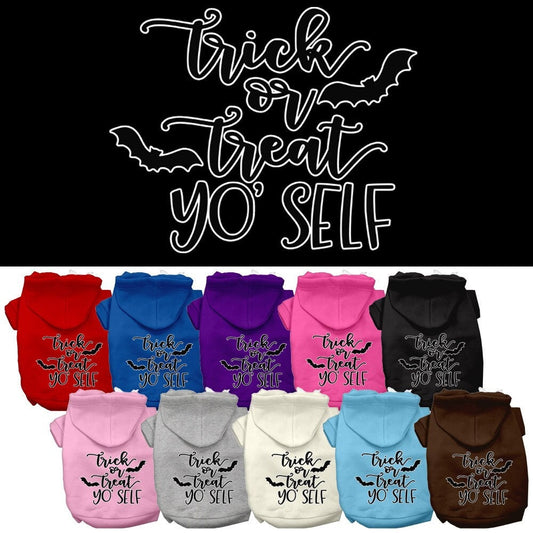 Halloween Pet, Dog & Cat Hoodie Screen Printed, "Trick Or Treat Yo' Self"-0