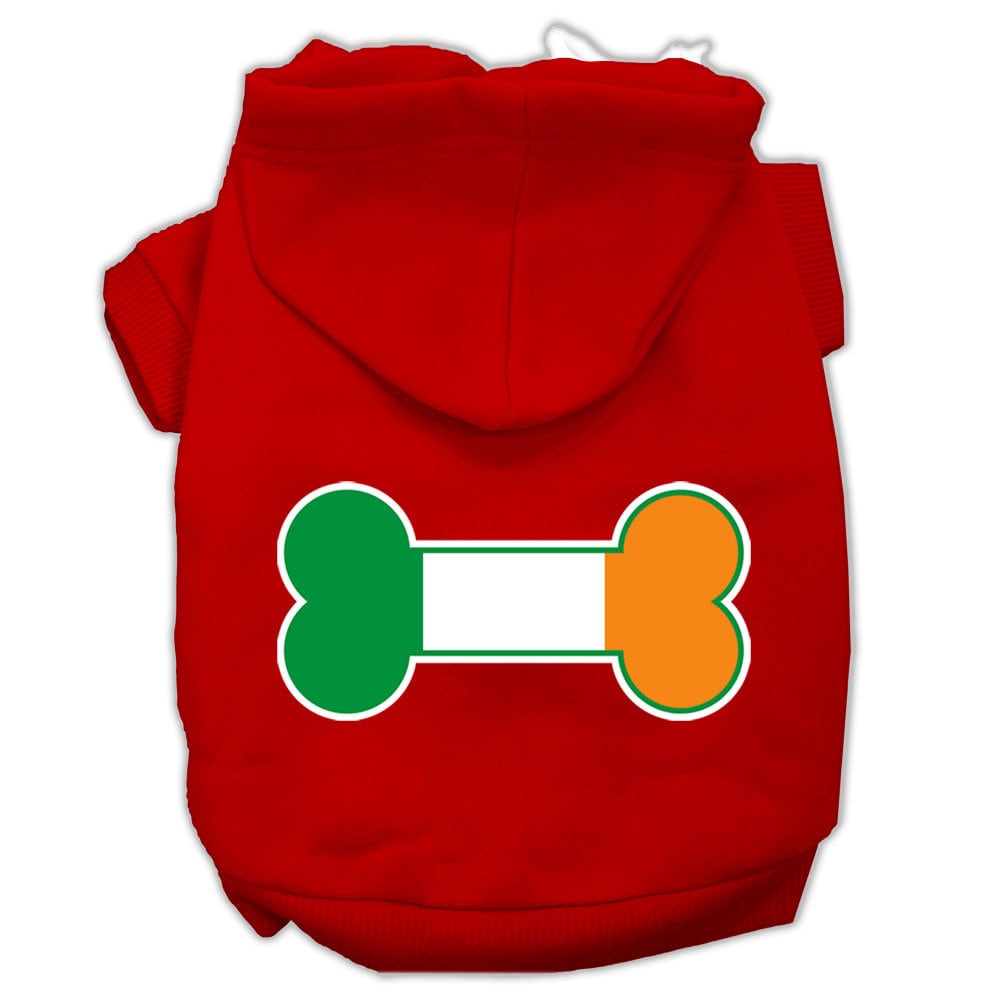 Pet Dog & Cat Hoodie Screen Printed, "Bone Shaped Ireland Flag"-11