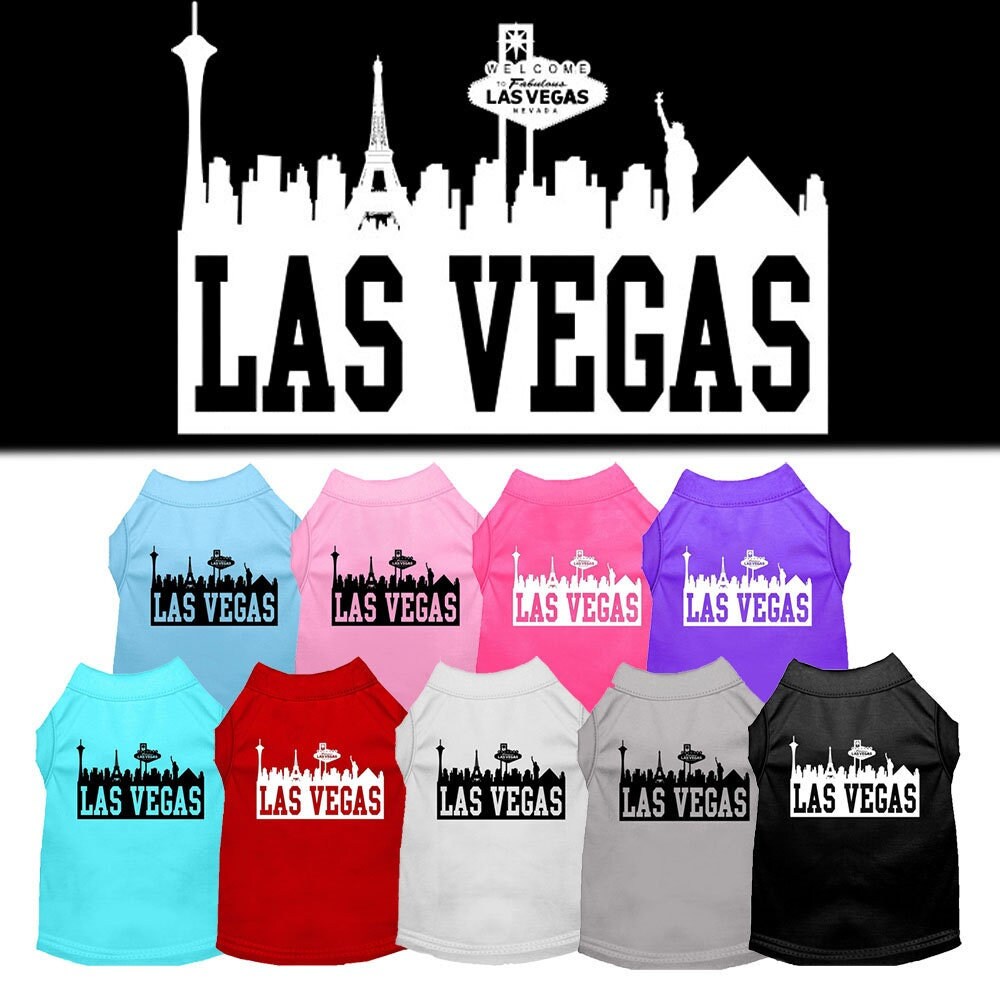 Pet Dog & Cat Shirt Screen Printed, "Las Vegas Skyline"-0