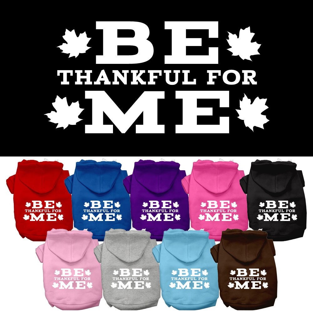 Thanksgiving Pet Dog & Cat Hoodie Screen Printed, "Be Thankful for Me"-0