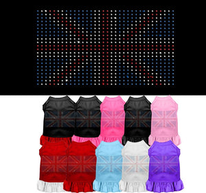 Pet Dog & Cat Dress Rhinestone, "British Flag"-0