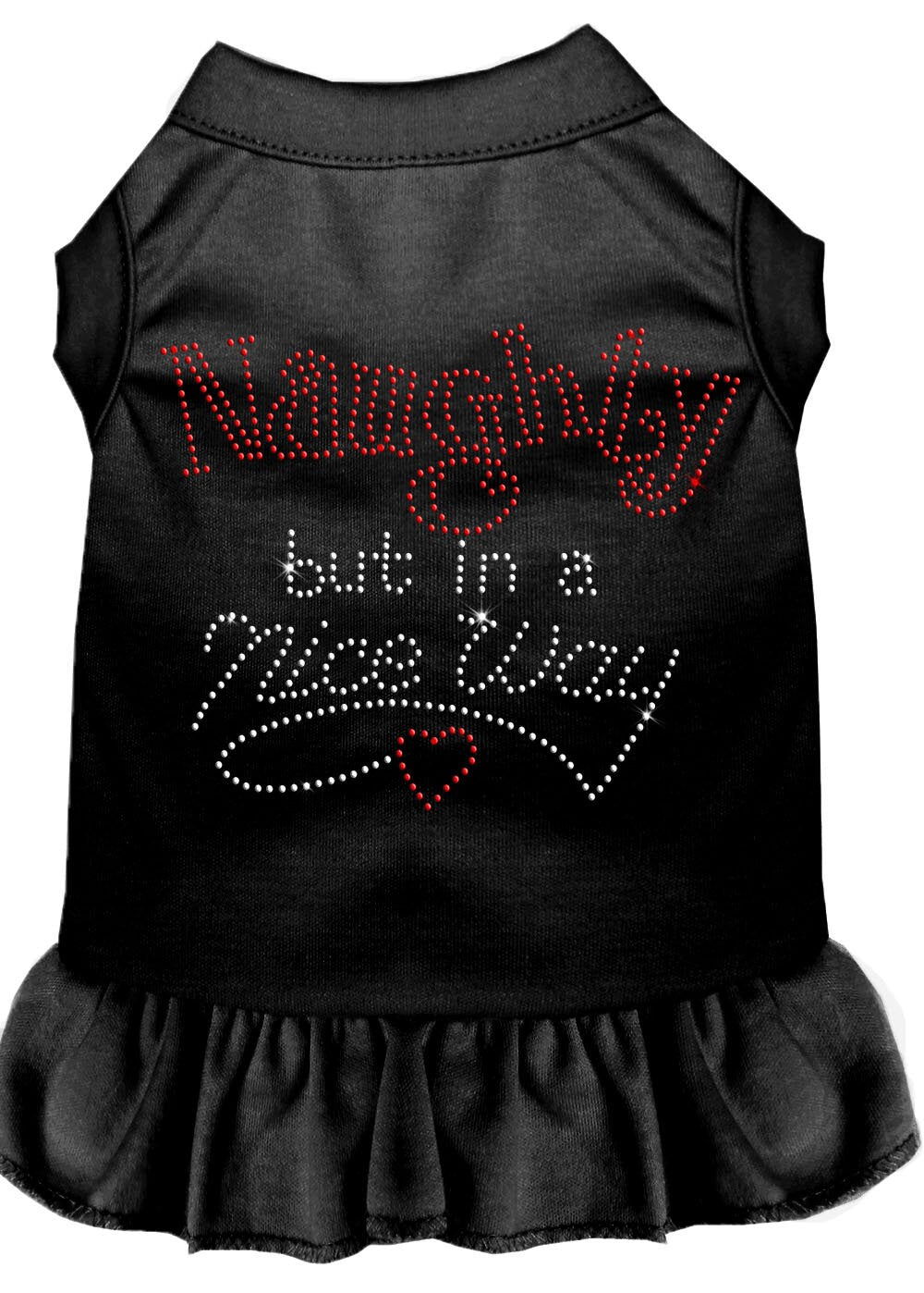 Christmas Pet Dog & Cat Dress Rhinestone, "Naughty But In A Nice Way"-4