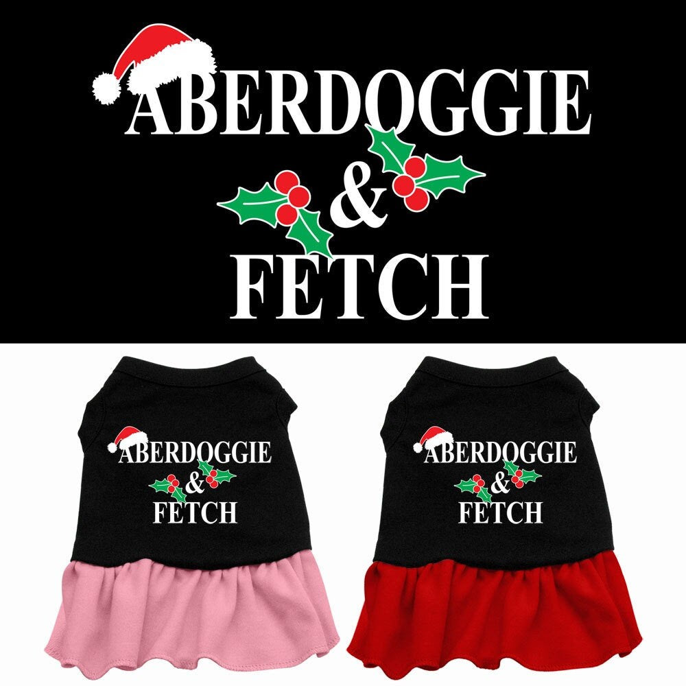 Christmas Pet Dog & Cat Dress Screen Printed, "Aberdoggie Christmas"-0