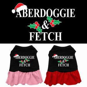 Christmas Pet Dog & Cat Dress Screen Printed, "Aberdoggie Christmas"-0