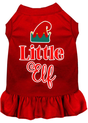 Christmas Pet Dog & Cat Dress Screen Printed, "Little Elf"-8