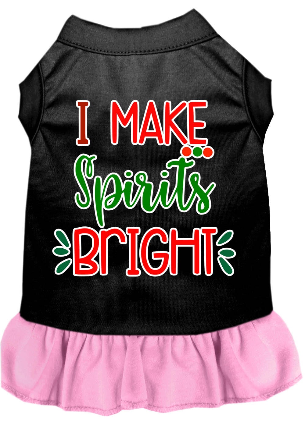 Christmas Pet Dog & Cat Dress Screen Printed, "I Make Spirits Bright"-11