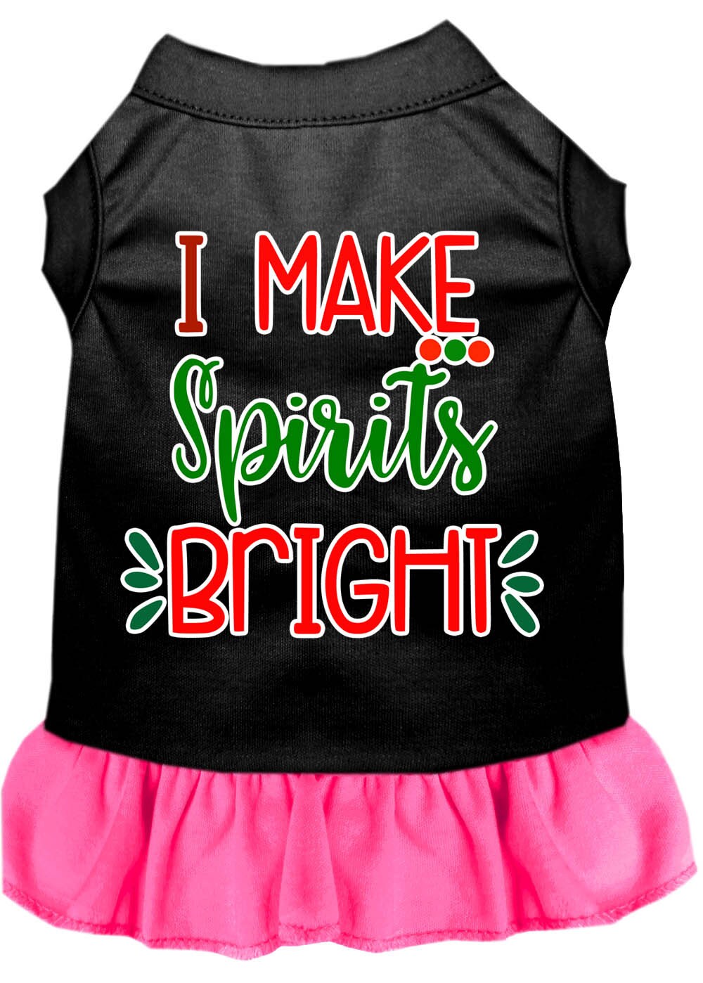 Christmas Pet Dog & Cat Dress Screen Printed, "I Make Spirits Bright"-12