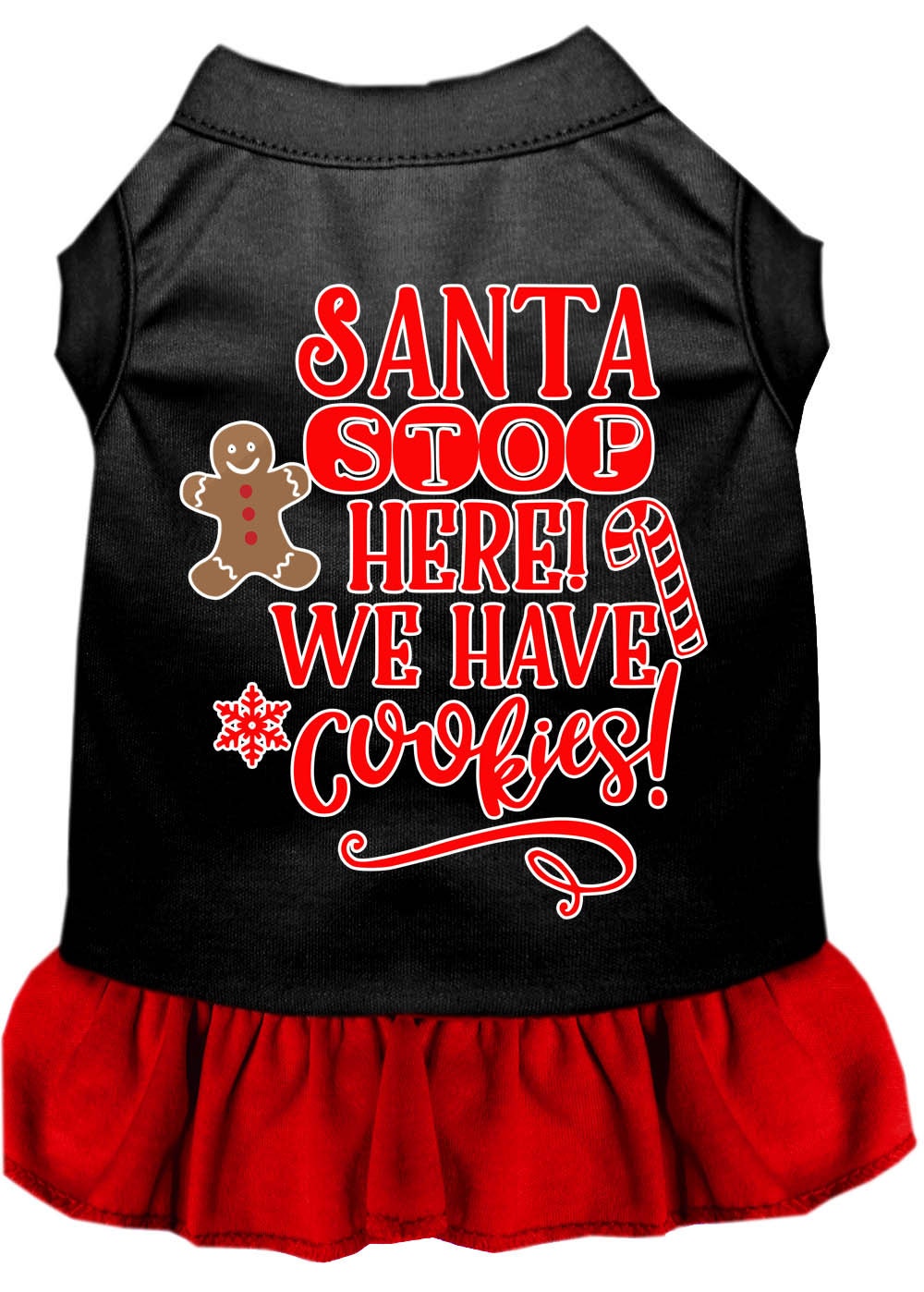 Christmas Pet Dog & Cat Dress Screen Printed, "Santa Stop Here, We Have Cookies"-10