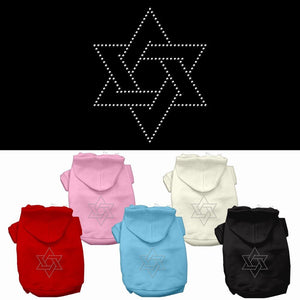 Hanukkah Pet, Dog & Cat Hoodie Rhinestone, "Star Of David"-0