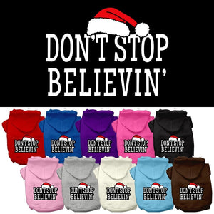 Christmas Pet Dog & Cat Hoodie Screen Printed, "Don't Stop Believin"-0