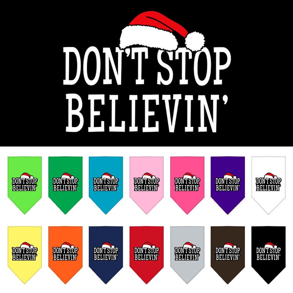 Christmas Pet and Dog Bandana Screen Printed, "Don't Stop Believin'"-0