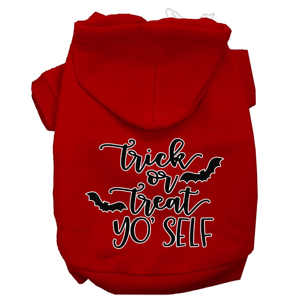 Halloween Pet, Dog & Cat Hoodie Screen Printed, "Trick Or Treat Yo' Self"-11