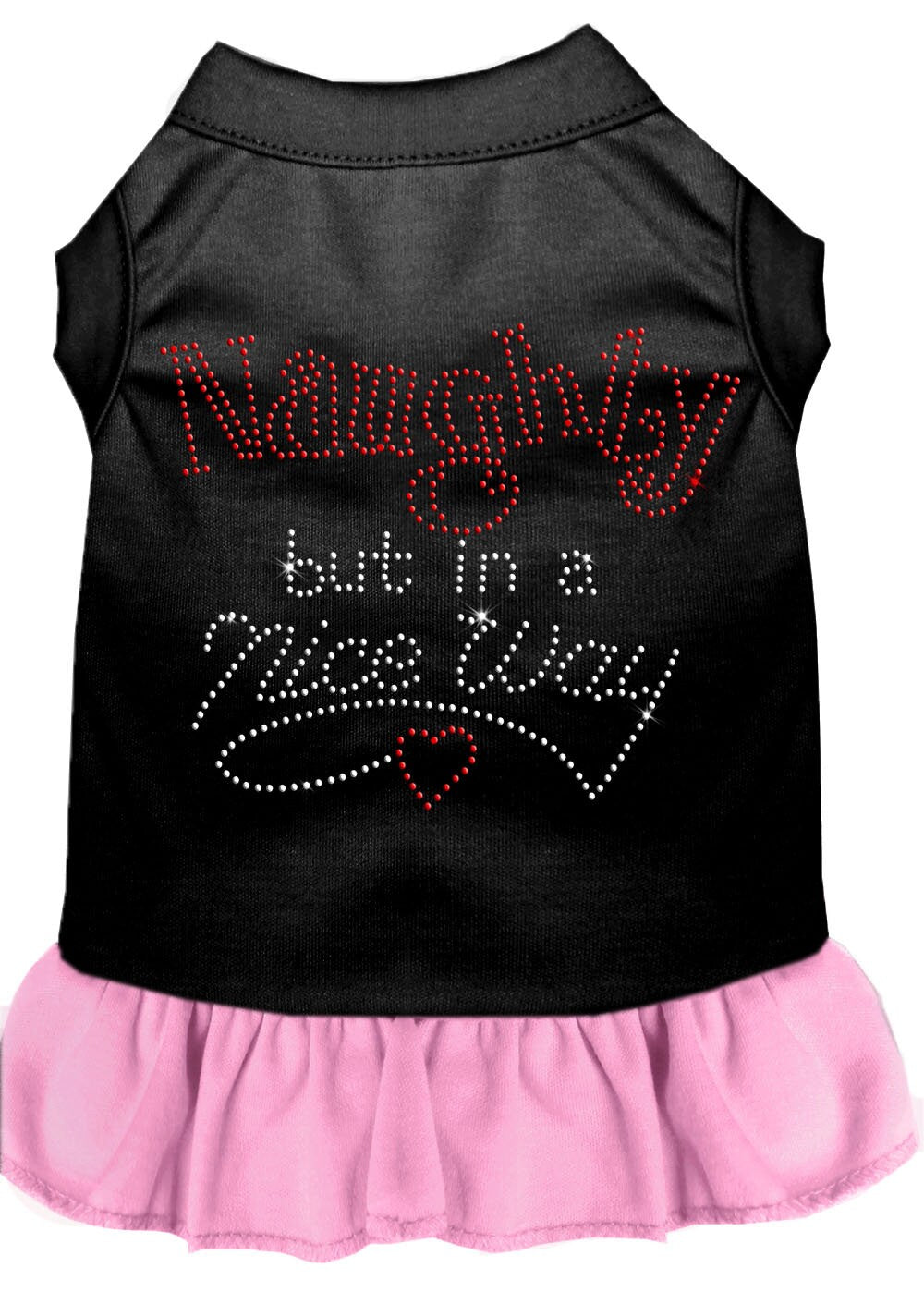 Christmas Pet Dog & Cat Dress Rhinestone, "Naughty But In A Nice Way"-7