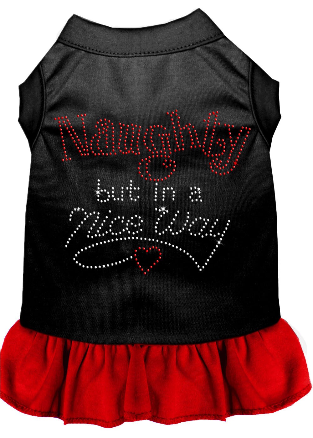 Christmas Pet Dog & Cat Dress Rhinestone, "Naughty But In A Nice Way"-8