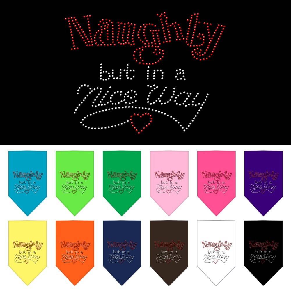 Christmas Pet and Dog Bandana Rhinestone, "Naughty, But In A Nice Way"-0