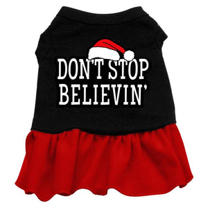 Christmas Pet Dog & Cat Dress Screen Printed, "Don't Stop Believin"-3