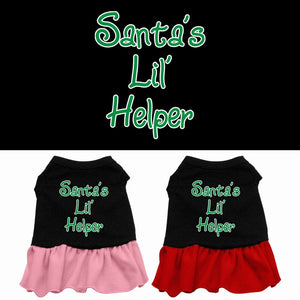 Christmas Pet Dog & Cat Dress Screen Printed, "Santa's Lil Helper"-0