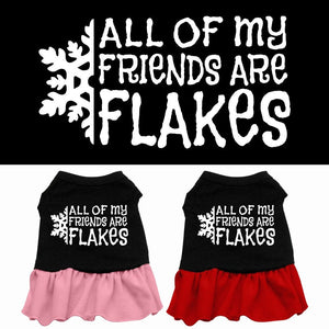 Christmas Pet Dog & Cat Dress Screen Printed, "All Of My Friends Are Flakes"-0