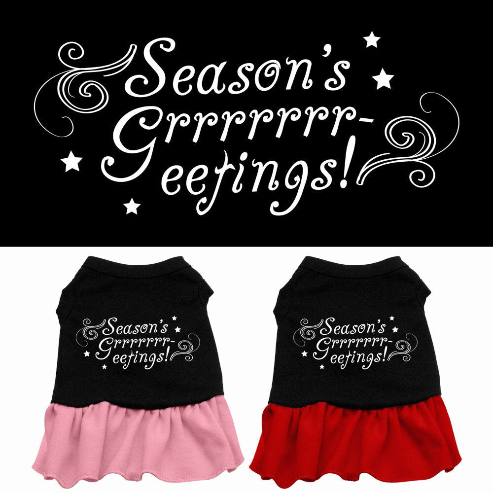 Christmas Pet Dog & Cat Dress Screen Printed, "Season's Greetings"-0