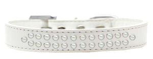 Dog, Puppy & Pet Fashion  Collar, "Two Row Pearl Rimsets"-8