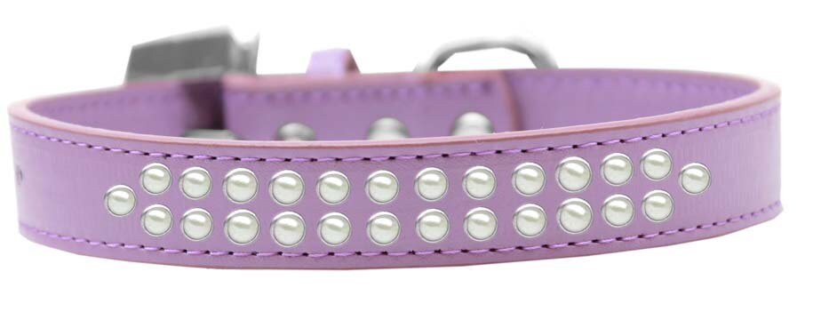 Dog, Puppy & Pet Fashion  Collar, "Two Row Pearl Rimsets"-6